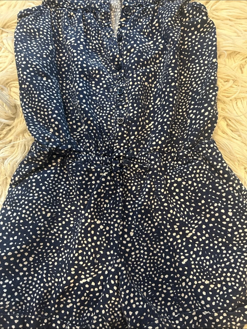 GAP kids girls size Medium 8-9 Blue Polka Dot One-Piece Romper